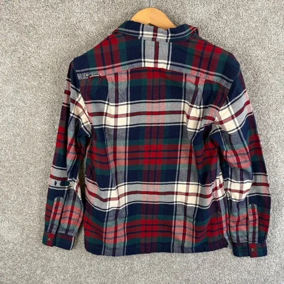 Polo Ralph Lauren Classic Fit Plaid Flannel Camp Shirt Mens Small Distressed NEW